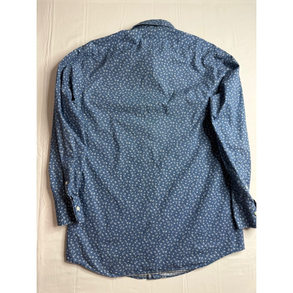 Lauren Ralph Lauren Black Label Button Down Mens 15.5 32/33 Slim Fit Blue Floral - Picture 7 of 10